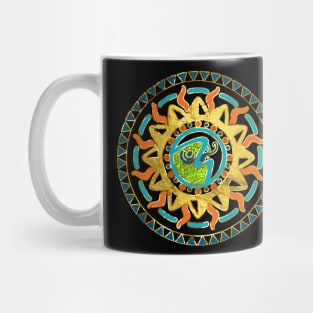 Aztect Lizard in sun symbol Mug